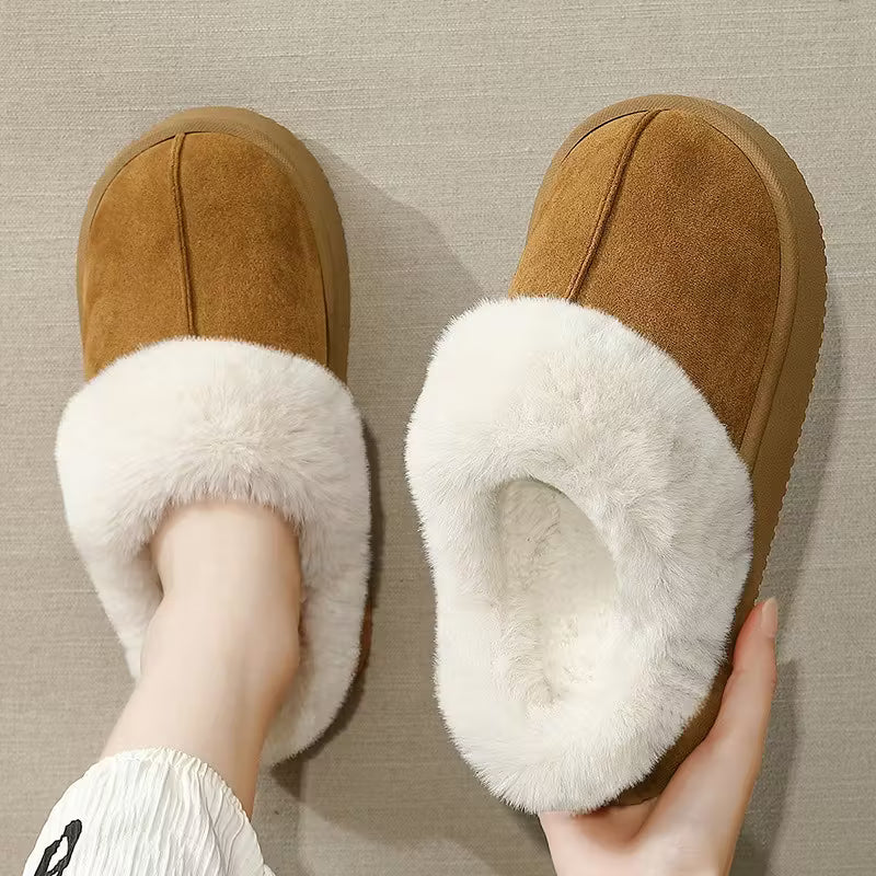 Womens Fuzzy House Slippers