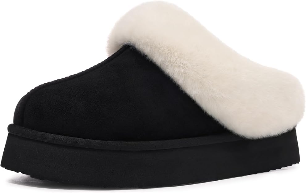 Womens Fuzzy House Slippers