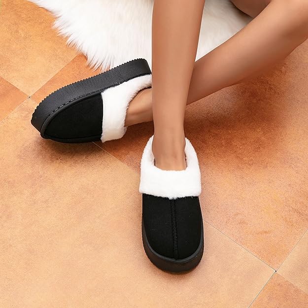 Womens Fuzzy House Slippers