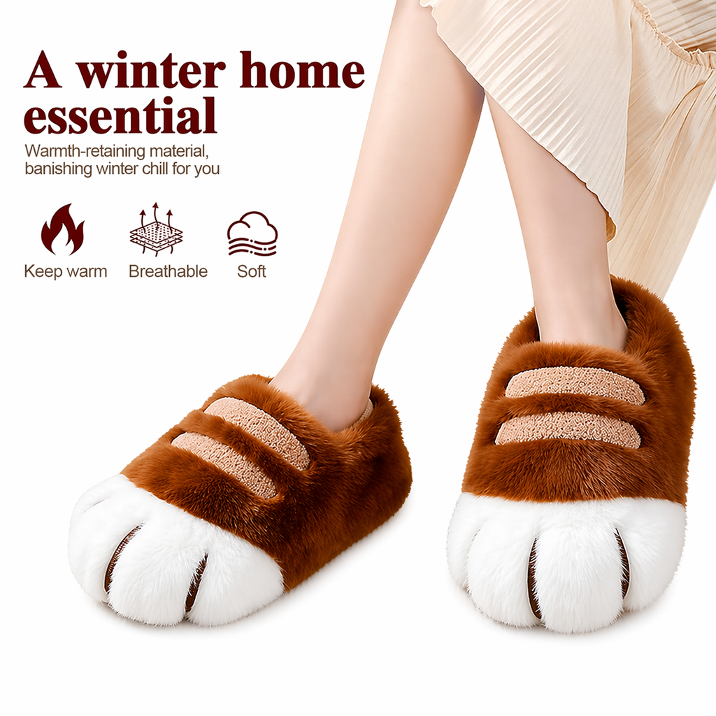 Cozy Cute Cat Paw Slippers